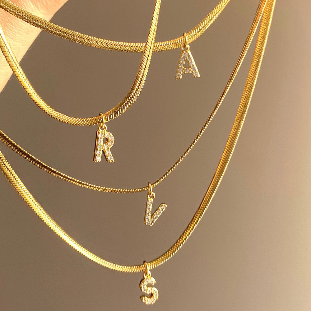 Necklace with French-style letters
