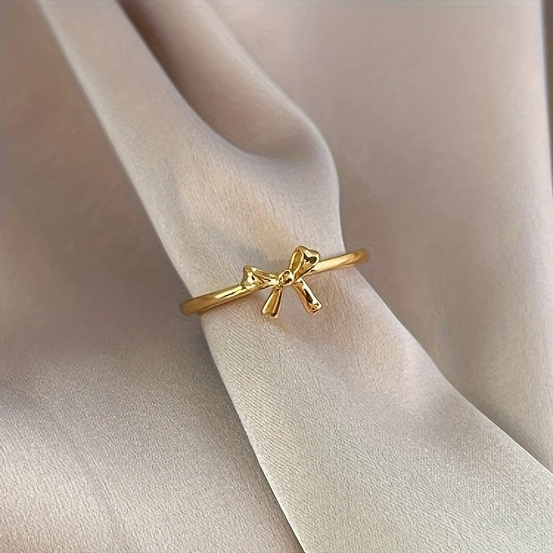 Ballet Charm Bow Ring – Golden Elegance for Gifting & Glamour
