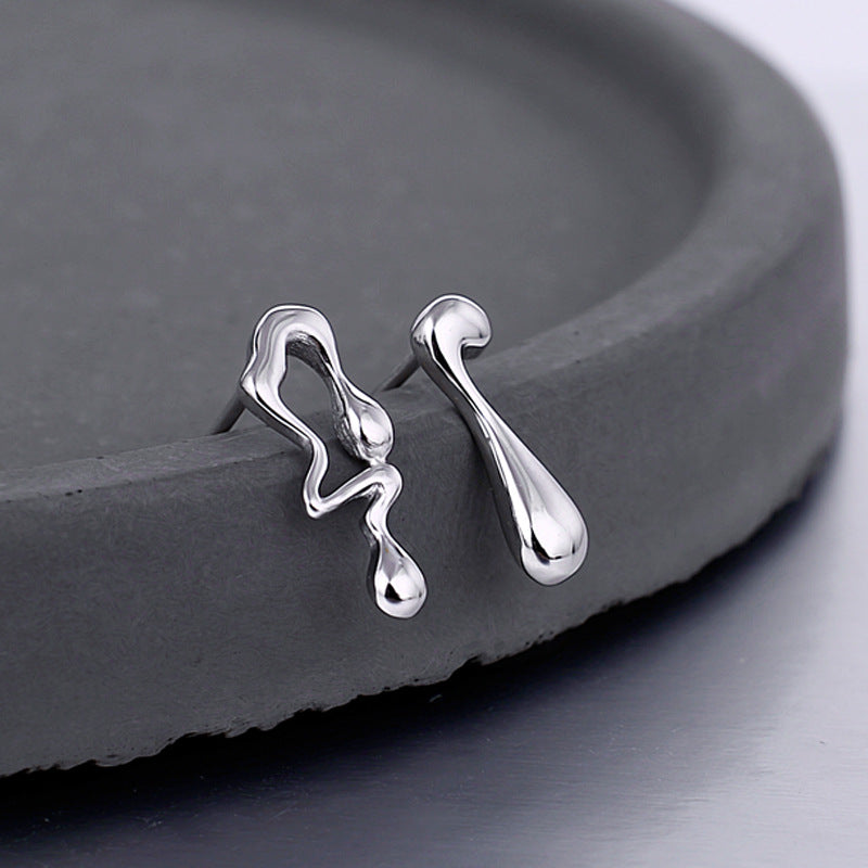 925 Sterling silver irregular water drop earrings
