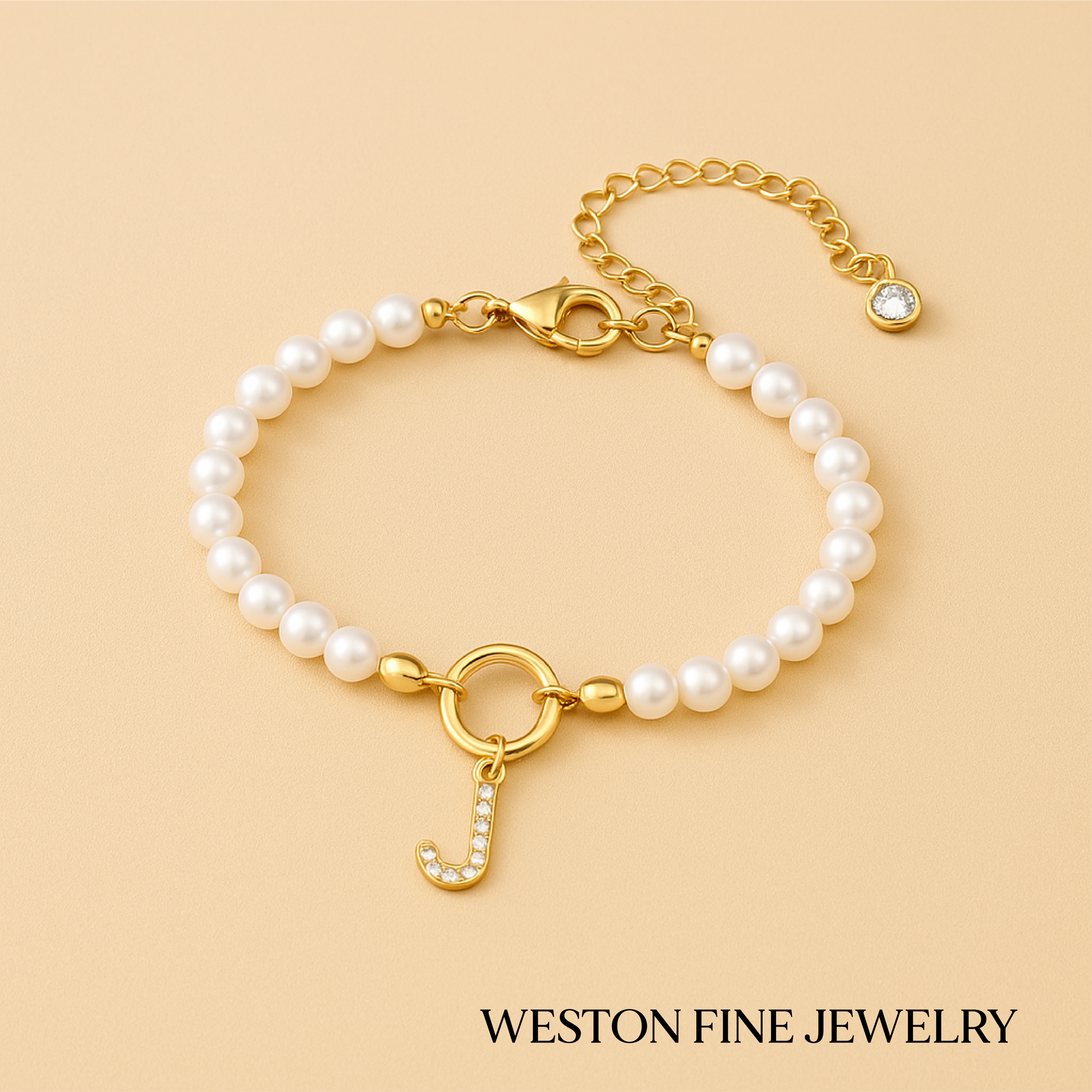 Auden Clé | Personalized 14k Gold Letter Bracelet