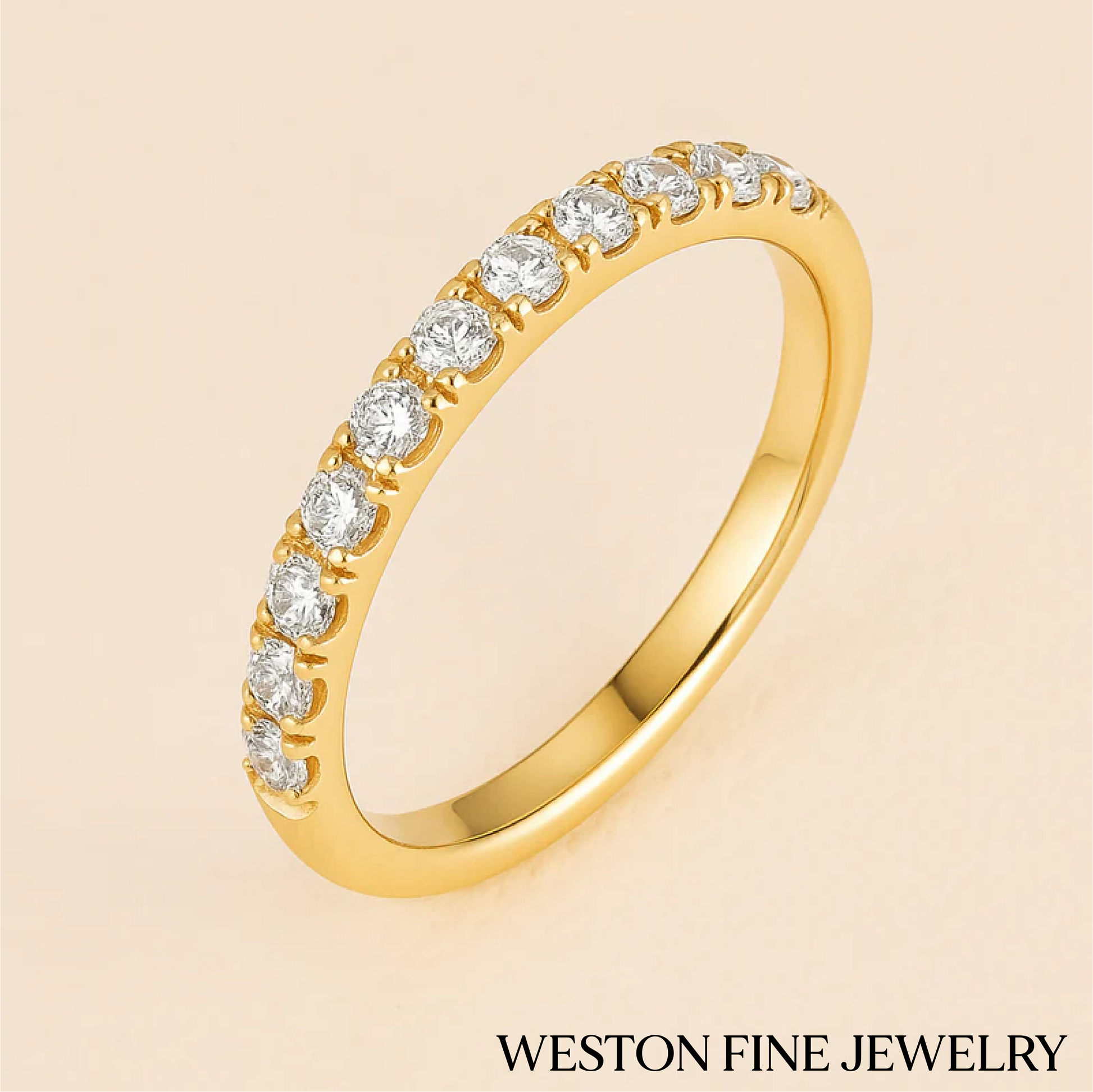 Moissanite Eternity Band in 18K Gold Radiance