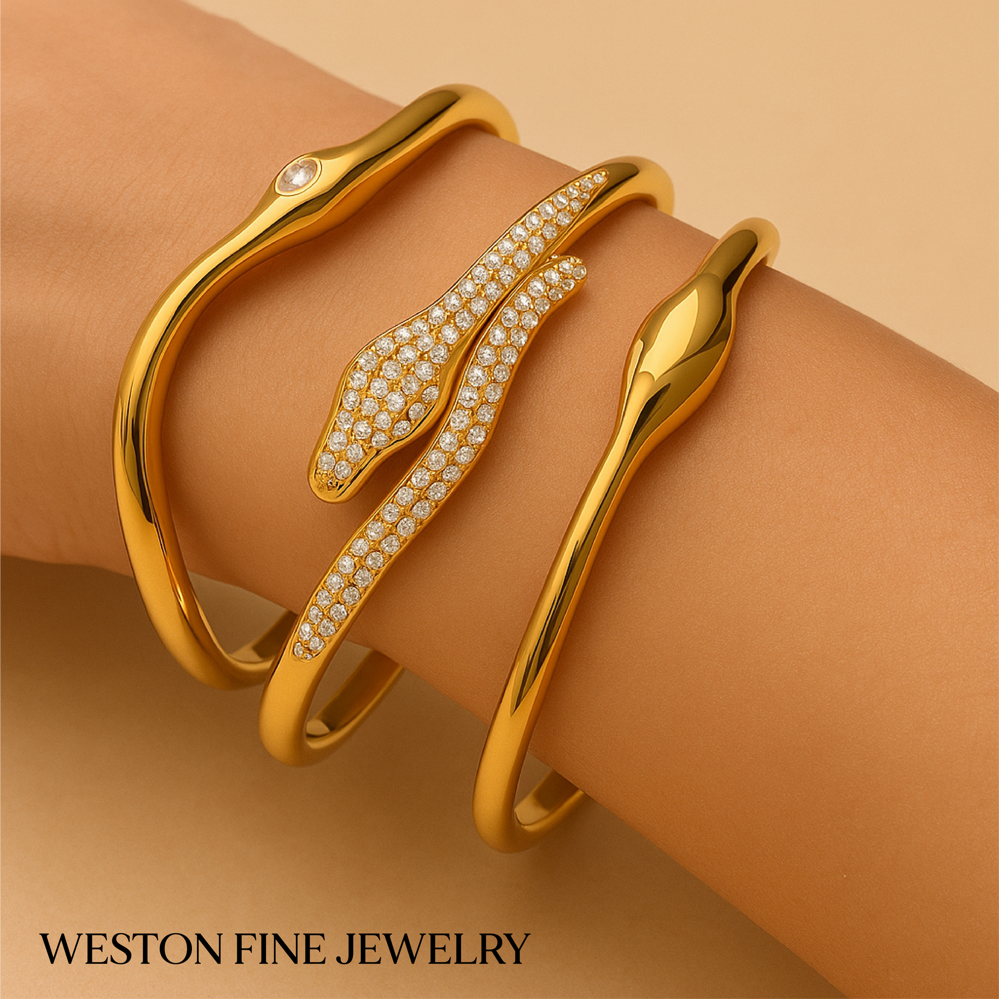 Cassian Veyne Bracelet Set in 18k Gold