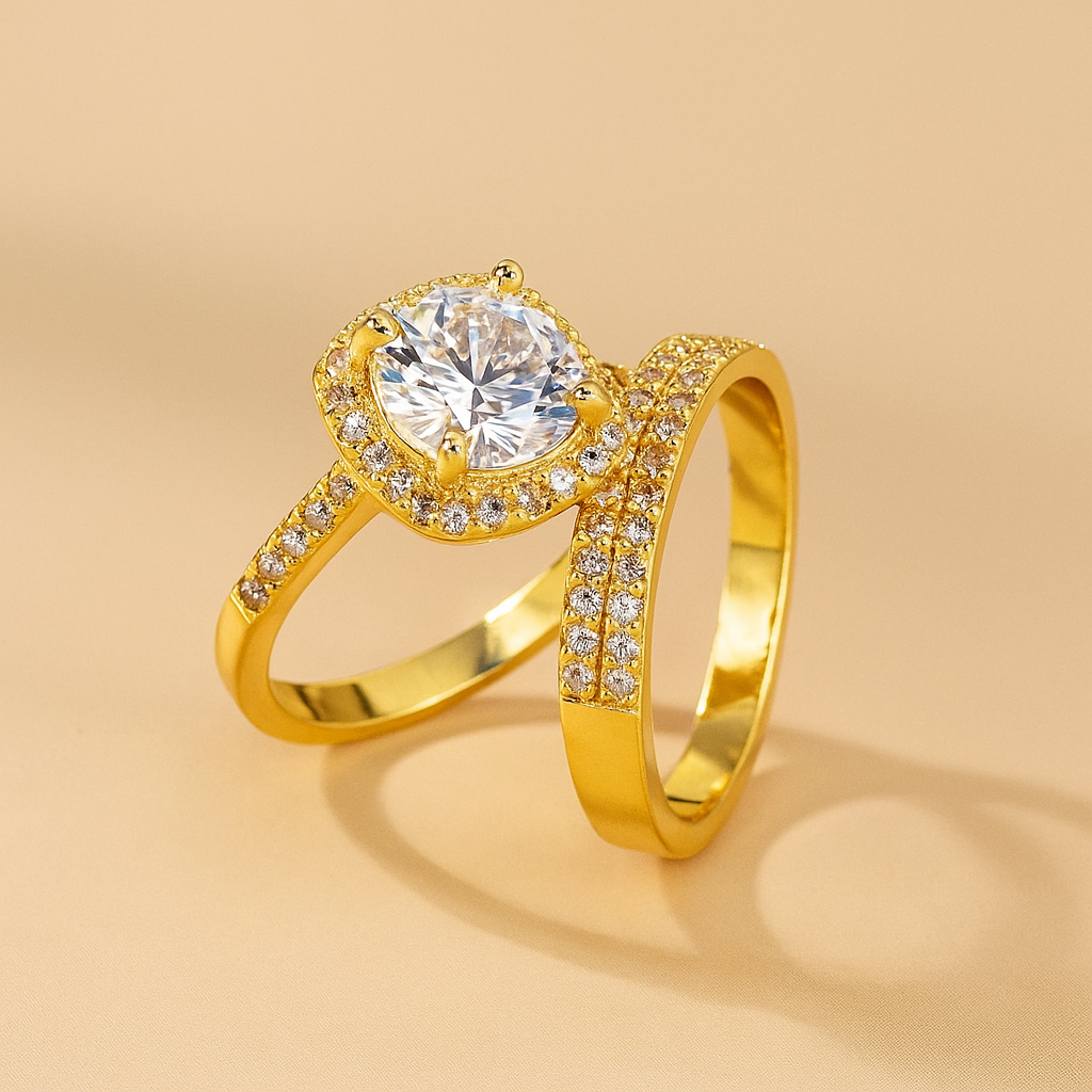 Luxury Inlaid Imitation Ring Set for Women