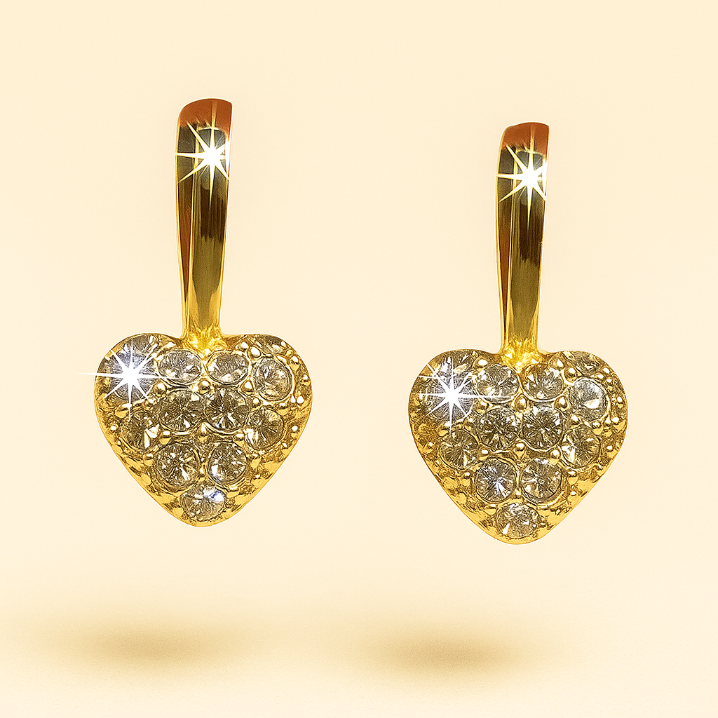 Romantic Heart Drop Earrings – Elegant Rhinestone Sparkle