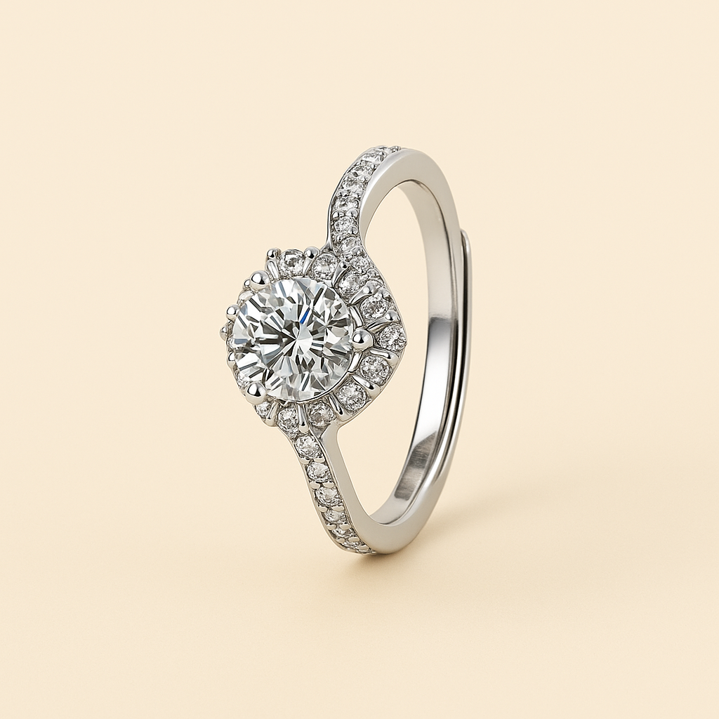 Elegant Heart Gemstone Ring – Synthetic Stone with Romantic Flair