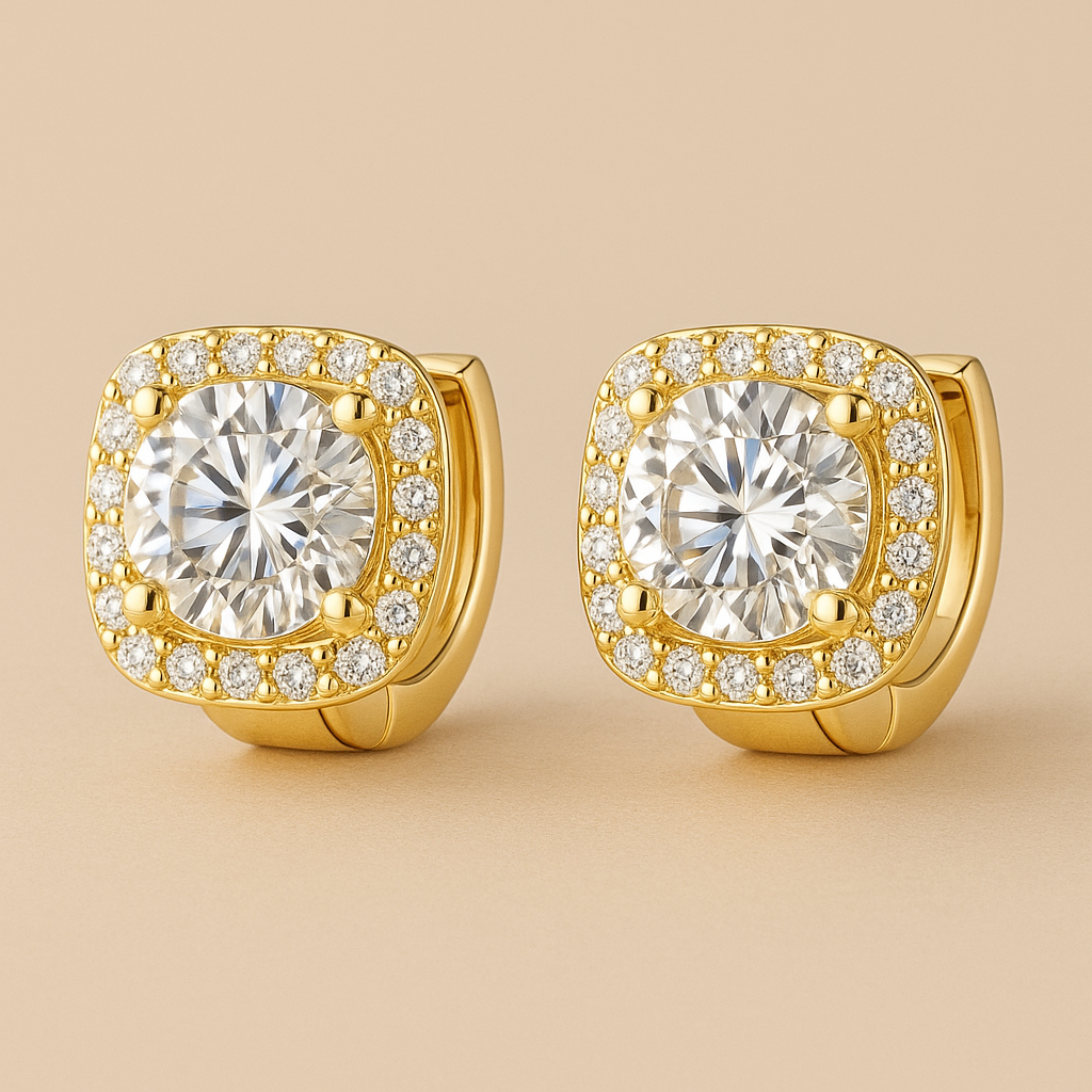 Nadine Square Earrings in 18k Gold