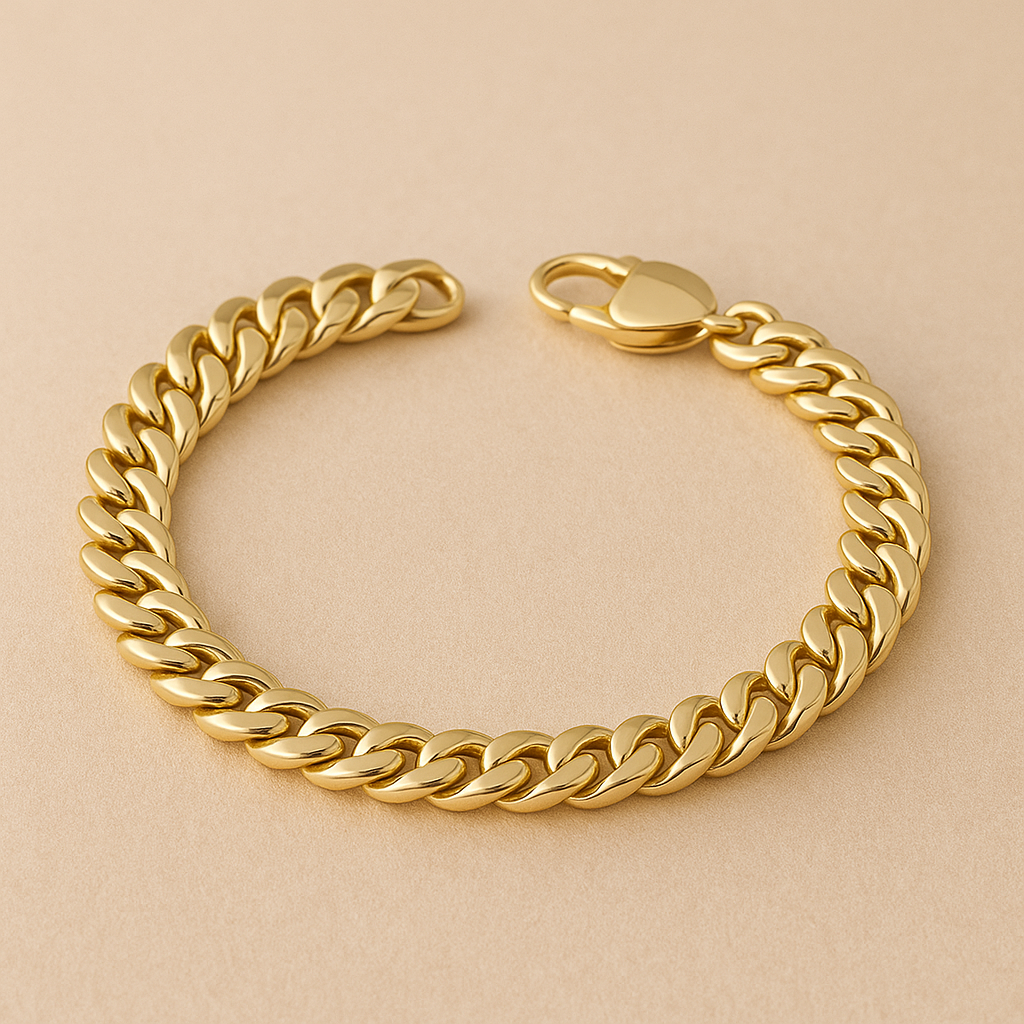 Estate Style Cuban Bracelet in Polished 16k Gold