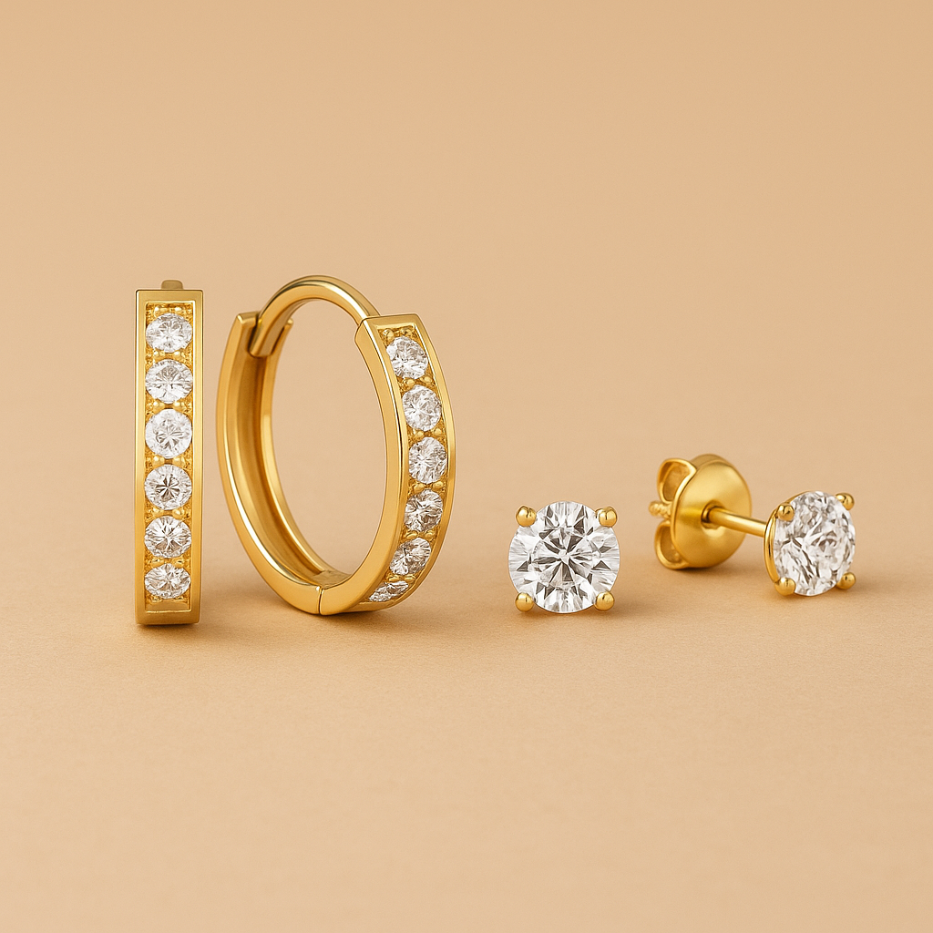 Dara Brilliant Earrings in 14k Gold