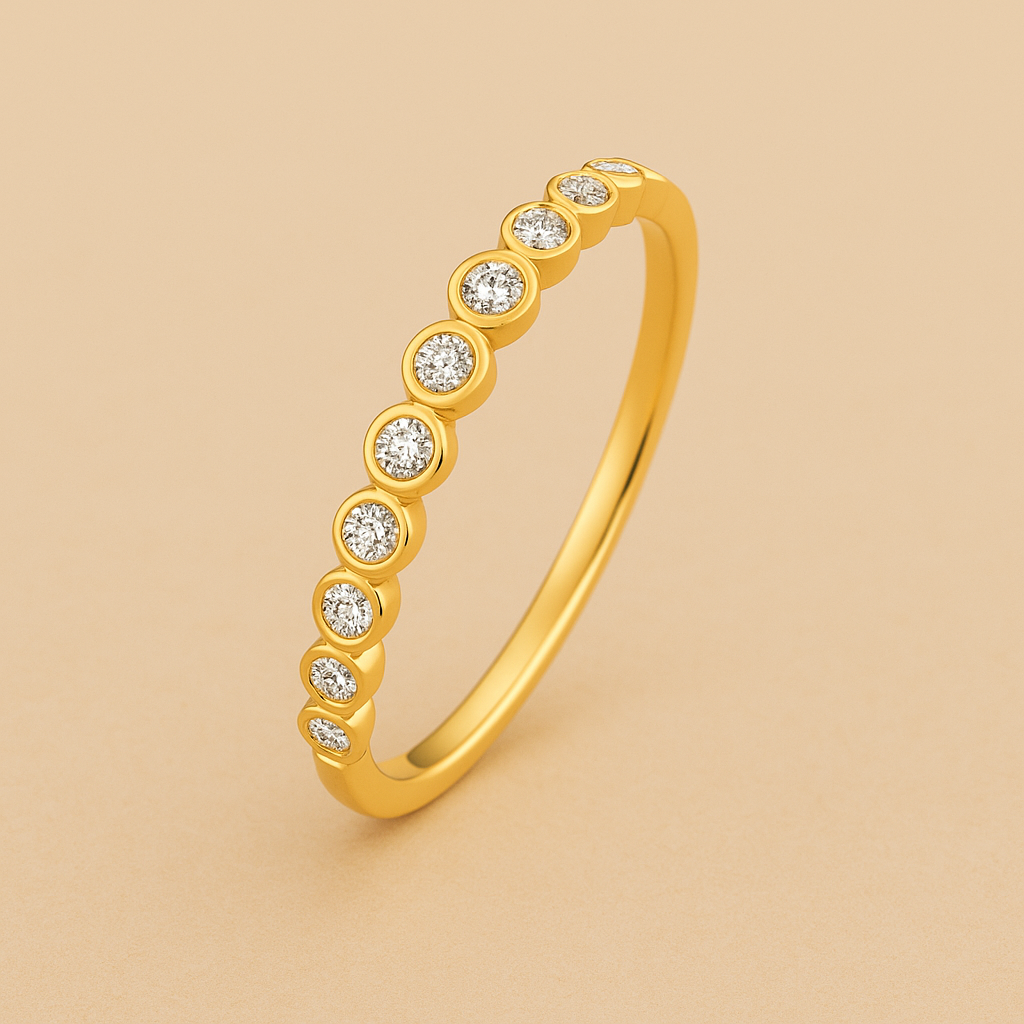 Diamond Accent Bubble Ring in 14k Gold