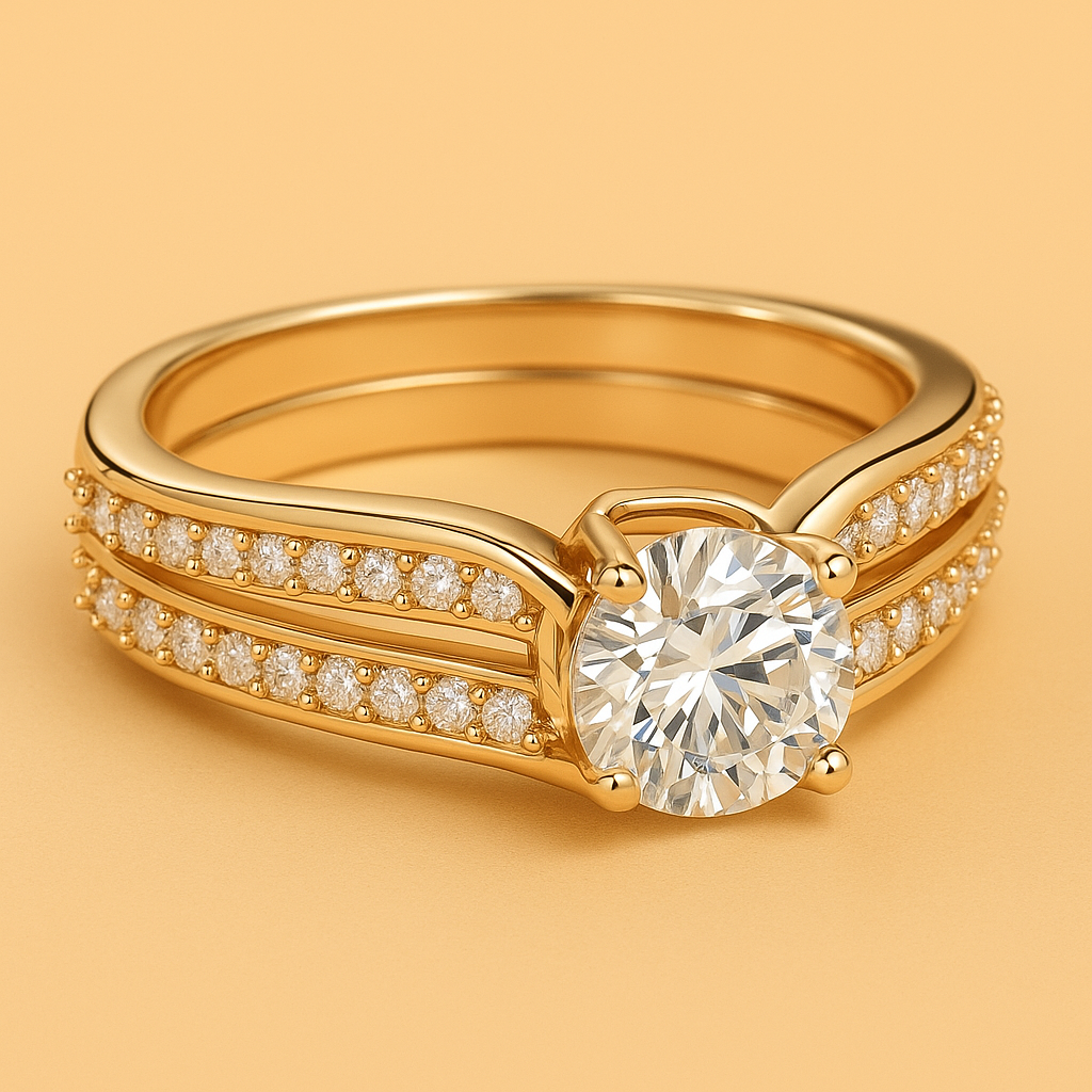 High quality sparkling zirconia engagement ring