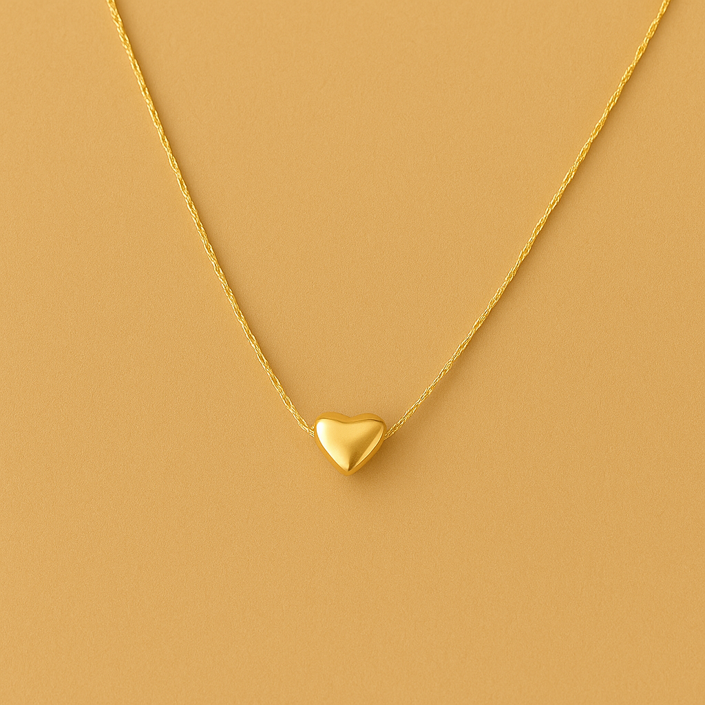 Elegant Heart Pendant Necklace | 18K Gold Plated