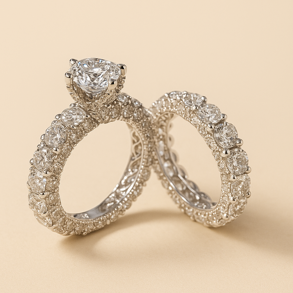 Romantic Rhinestone Ring Set – Perfect for Engagement
