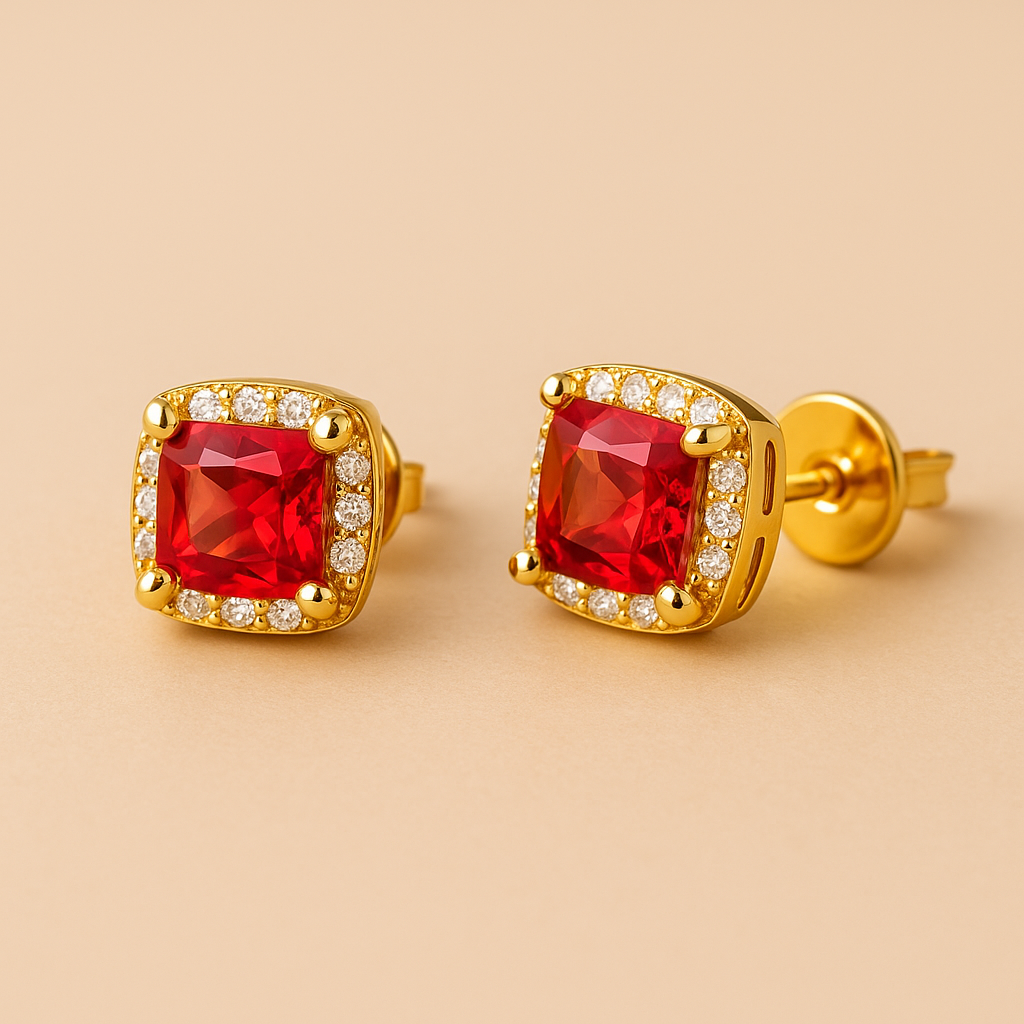 Retro Square 6mm Stud Earrings – High-End & Versatile Design