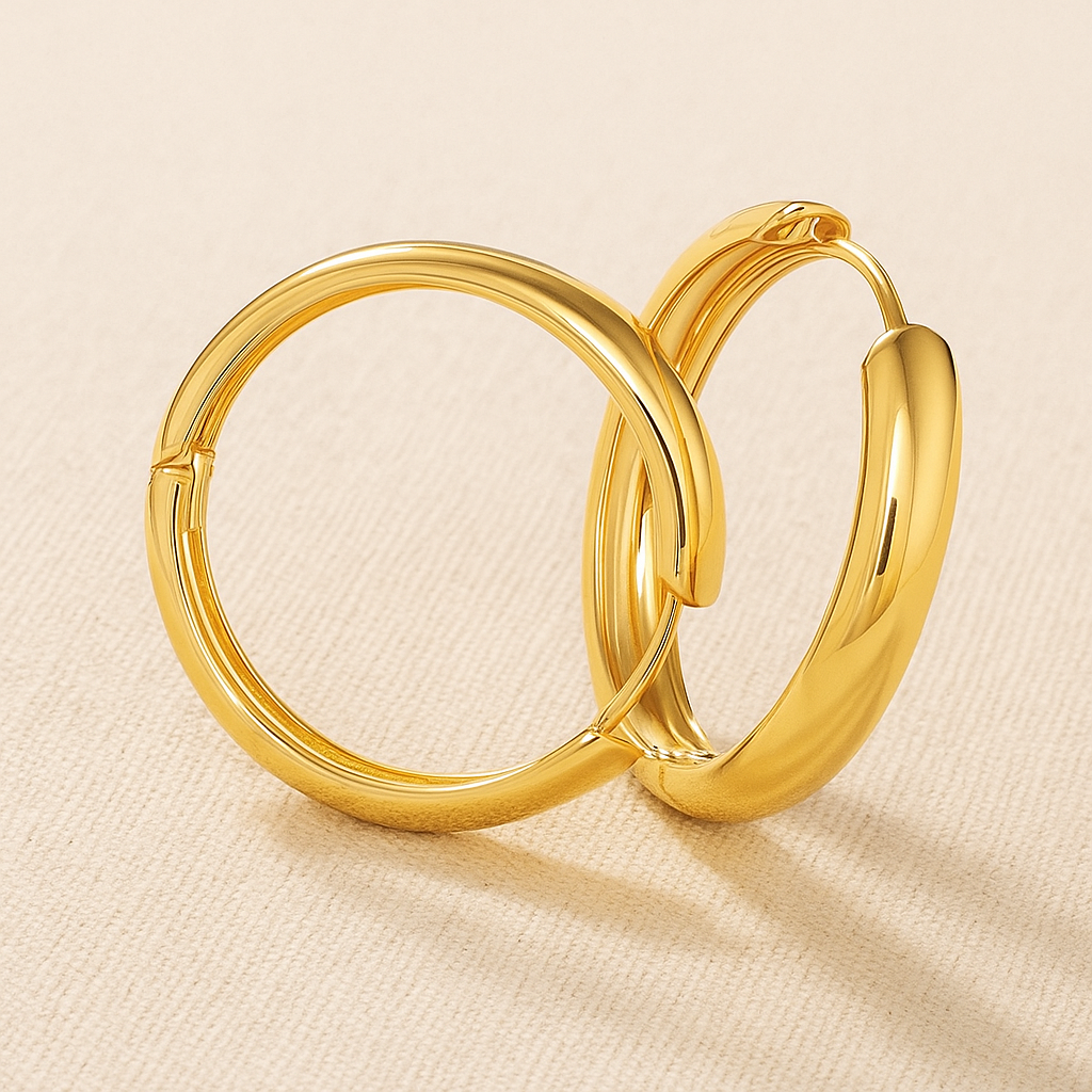 Classic 18K Gold Hoop Earrings – Simple & Timeless Design