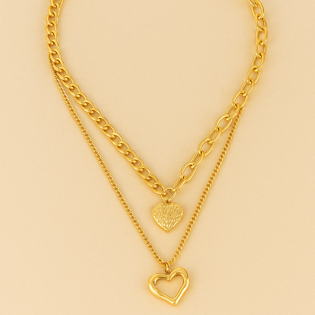 Double-Layer Gold-Tone Necklace – Durable & Elegant Design