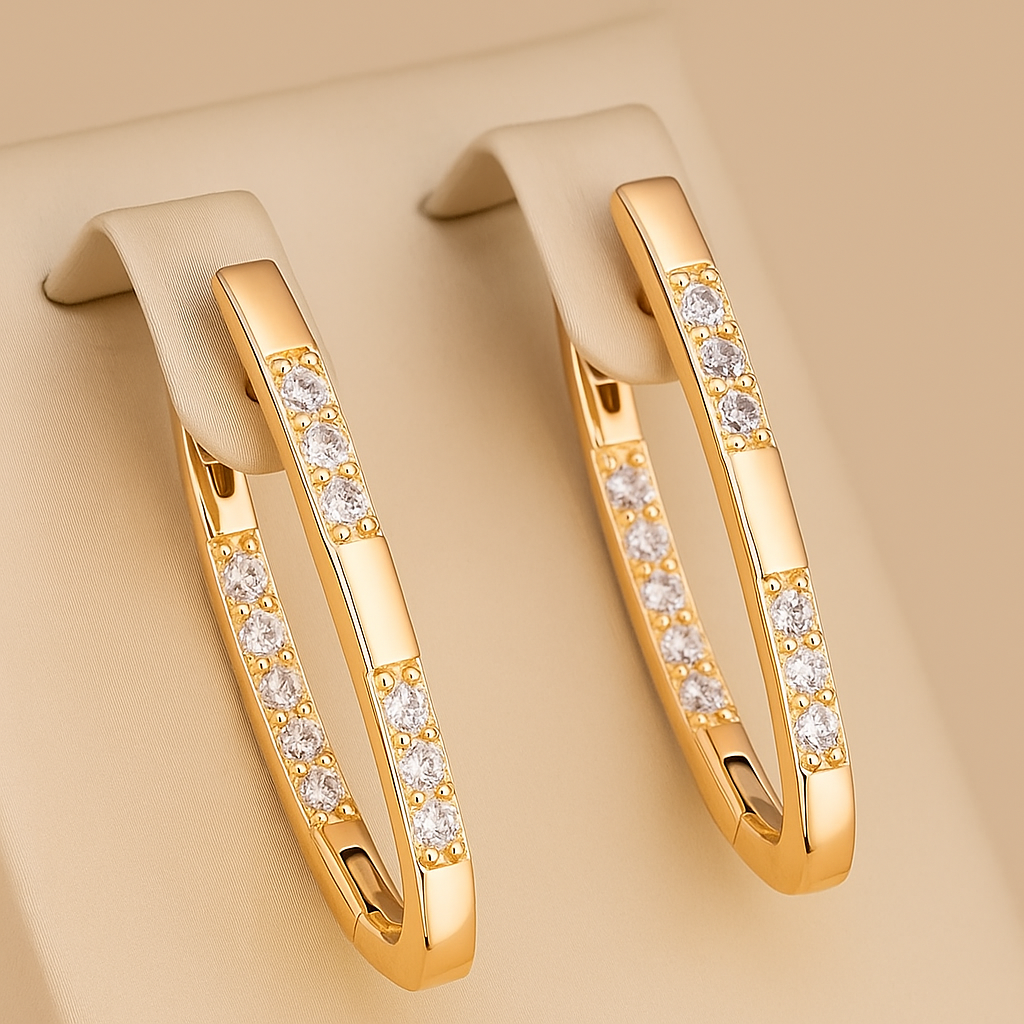 Elegant White Cubic Zirconia Hoop Earrings - Timeless Luxury