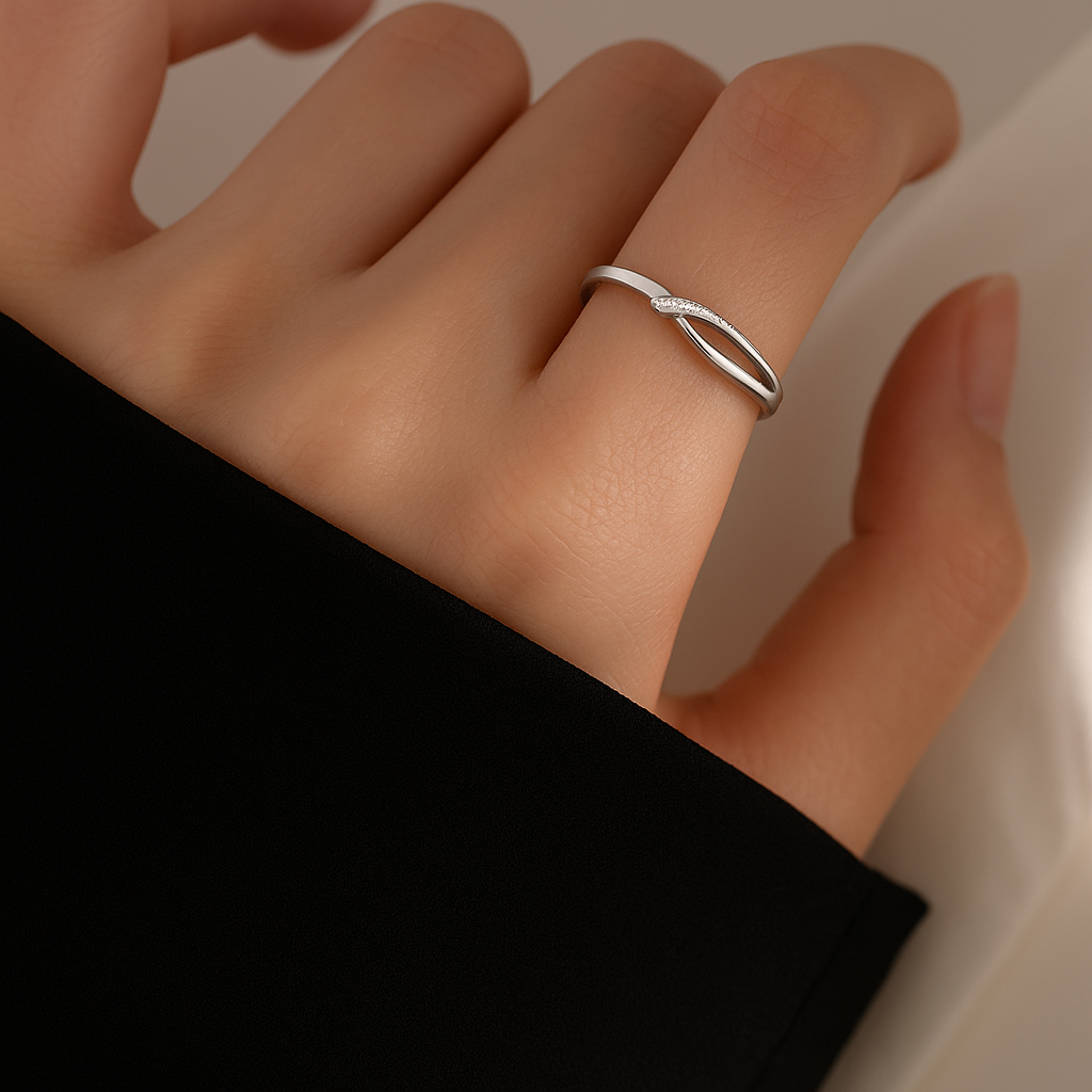 S925 Silver Ring - Micro-Pavé Zirconia Design