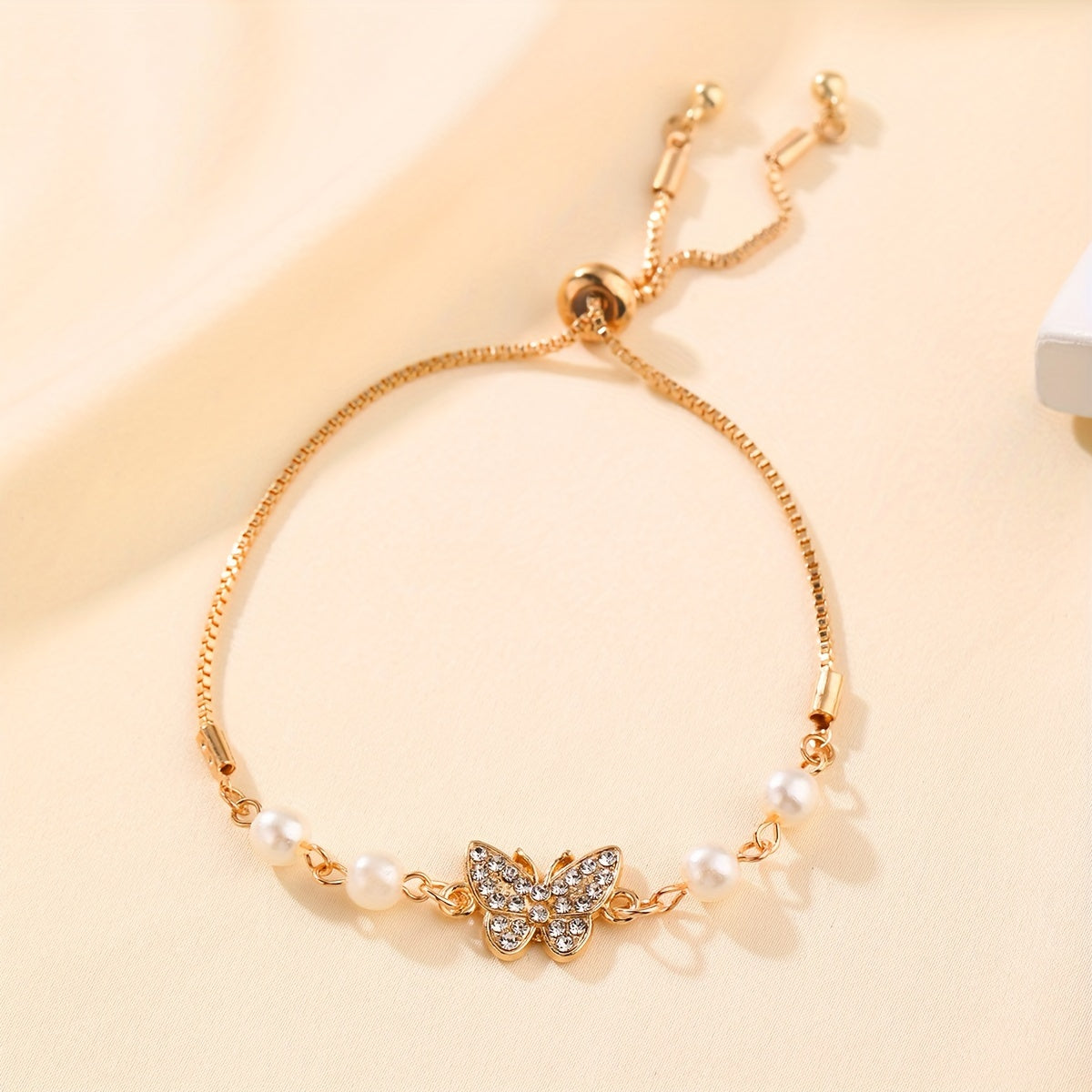 Elegant Adjustable Bracelet with Butterfly Charm