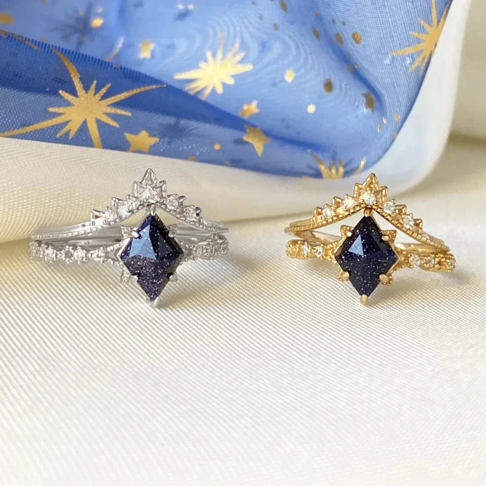 Starry Night Ring Set - Adjustable Heavenly Design