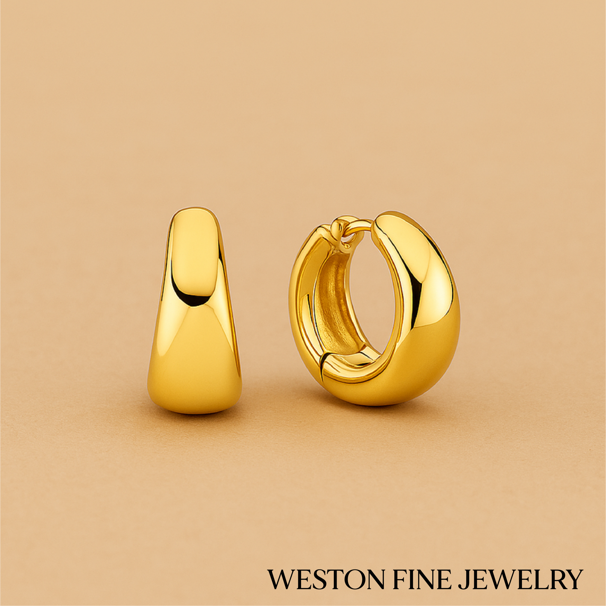 Rue Statement Hoop Earrings in 18k Gold