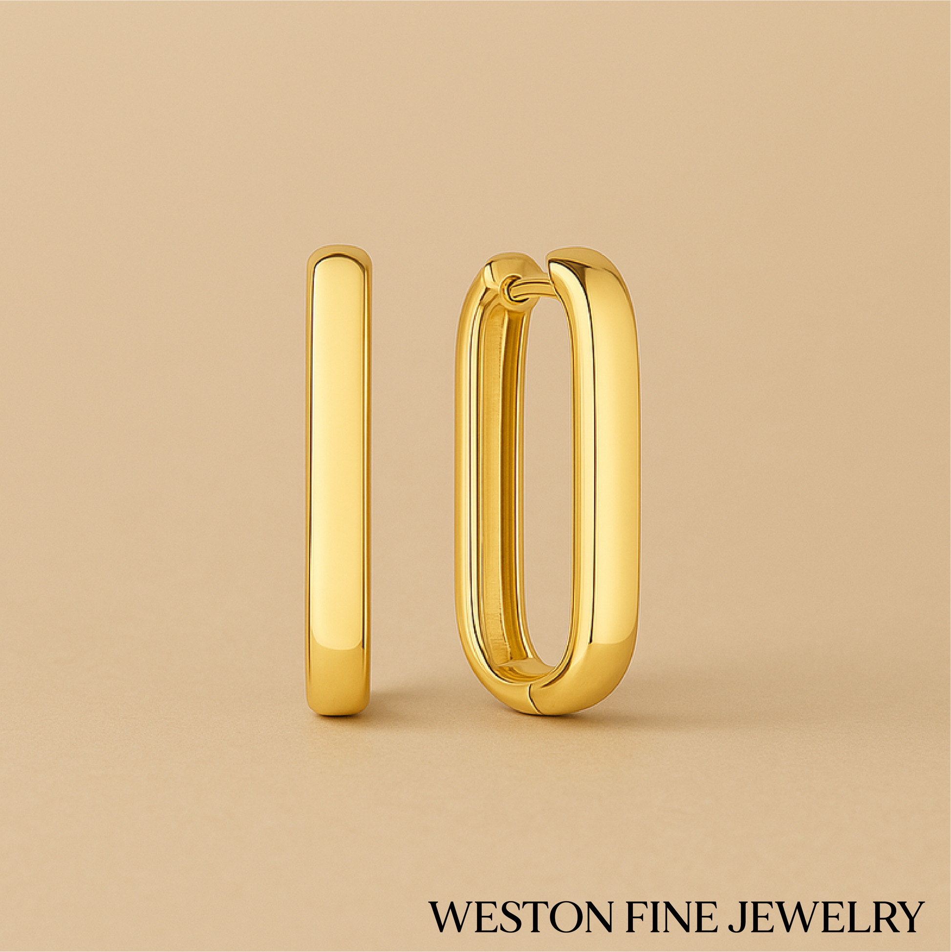 Large Icon Hoop Earrings in 18k Gold