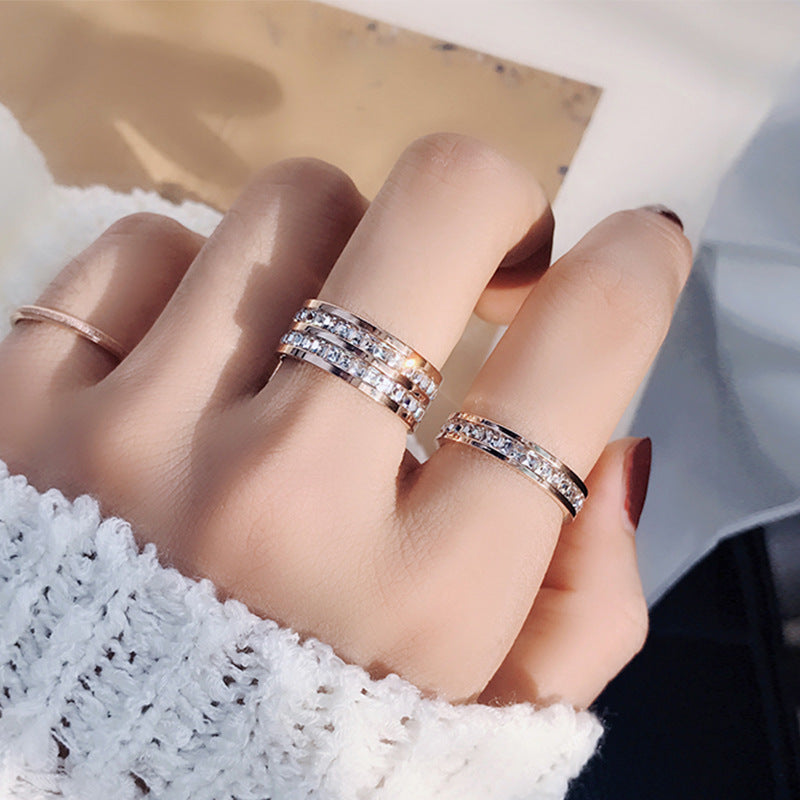 Full diamond ring made of titanium