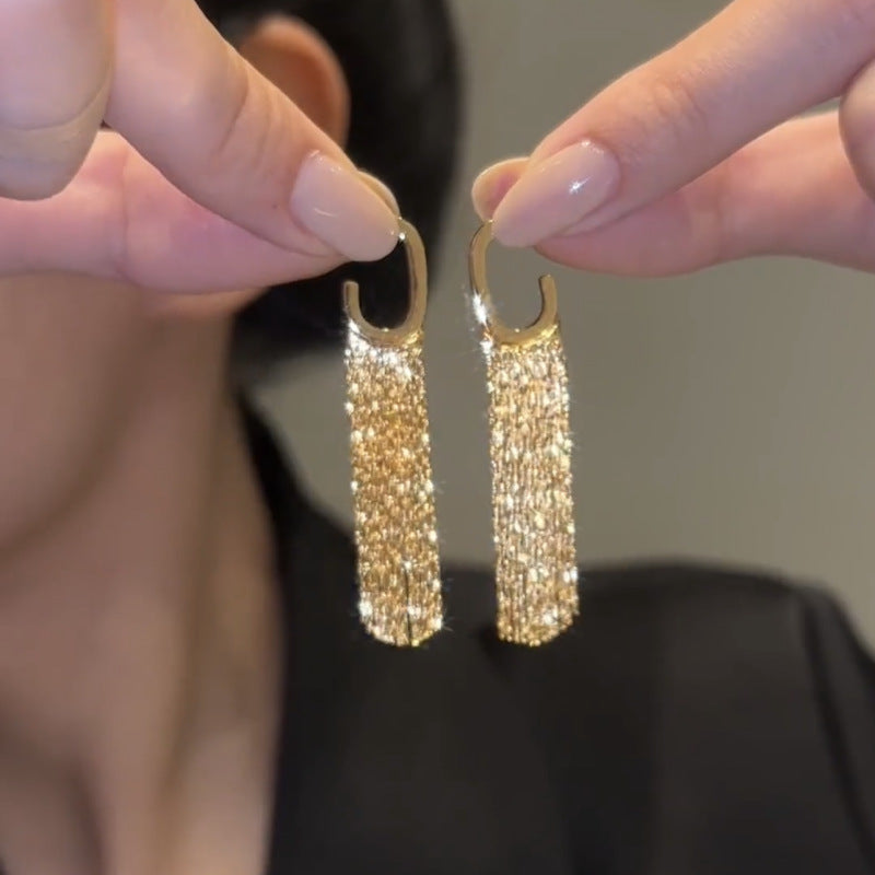 Elegant long tassel earrings