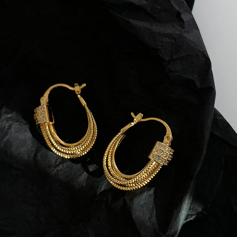 Geometric layered earrings