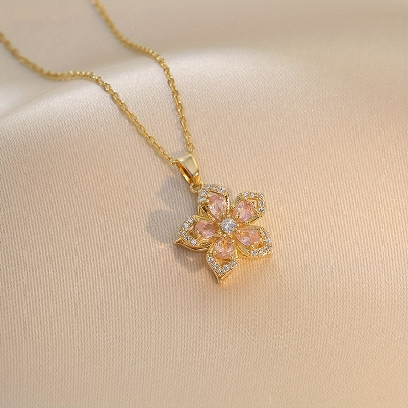 Rotatable Cherry Blossom Necklace