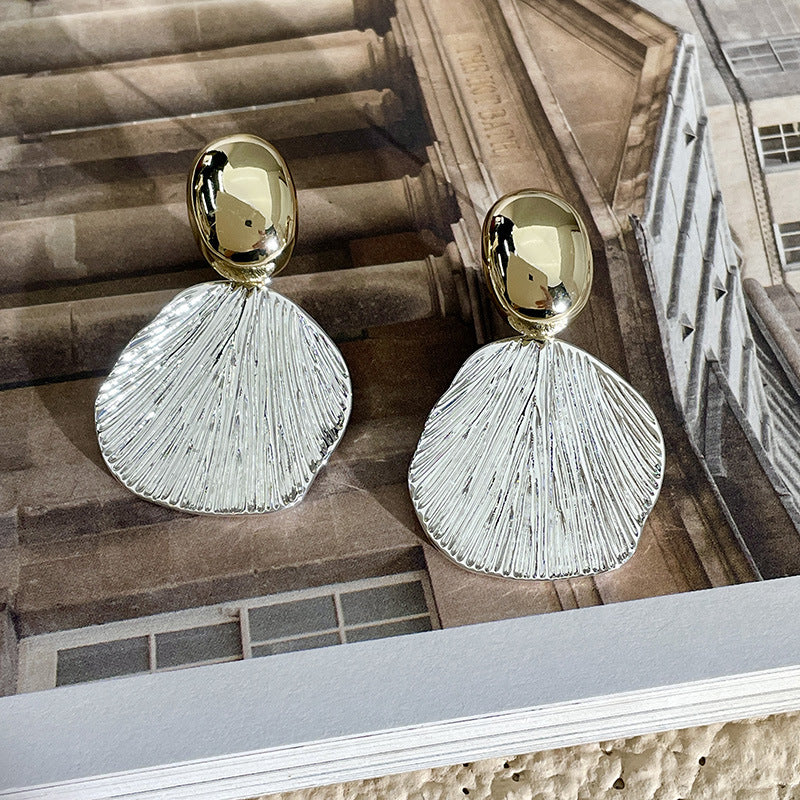 Gold and silver shell earrings