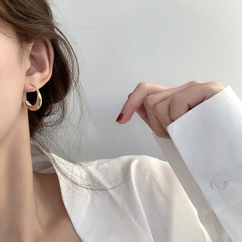 Classic drop hoop earrings