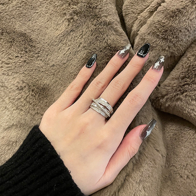 Zircon vintage cross cut ring