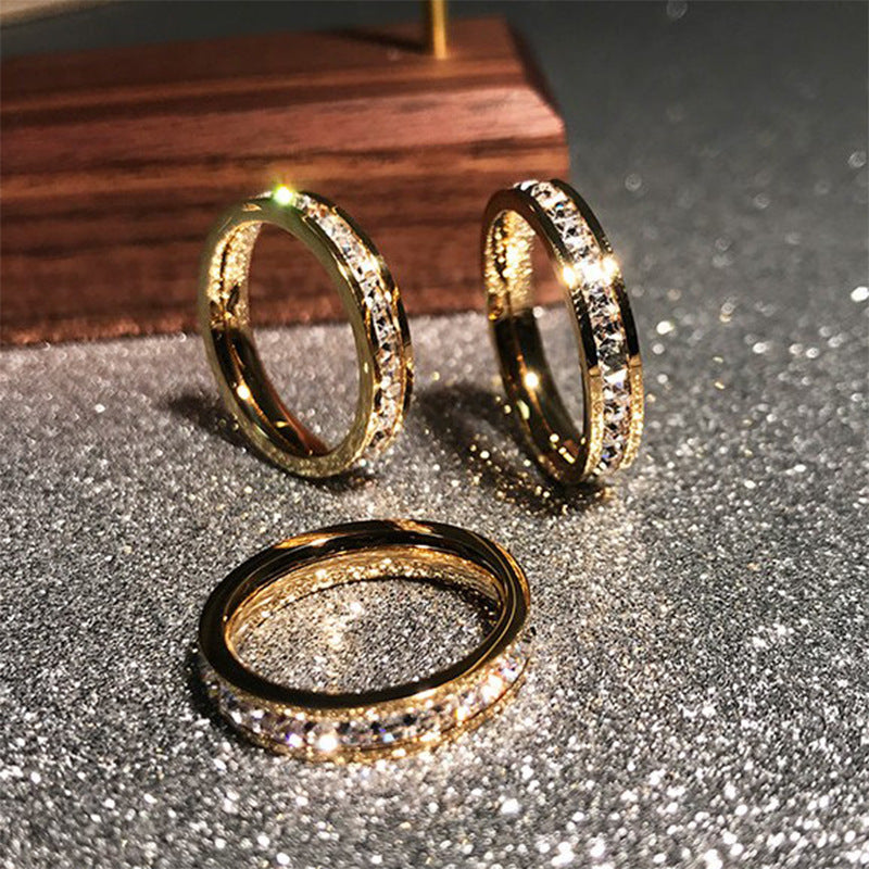 Full diamond ring made of titanium