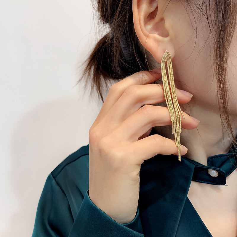 Necklace Long earrings with tassel