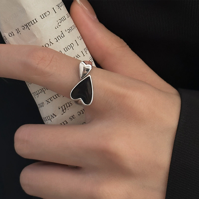 Black heart asymmetric ring