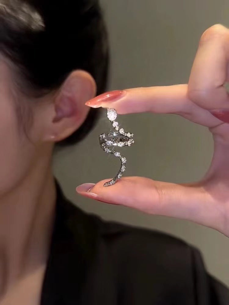 Snake zirconia earrings