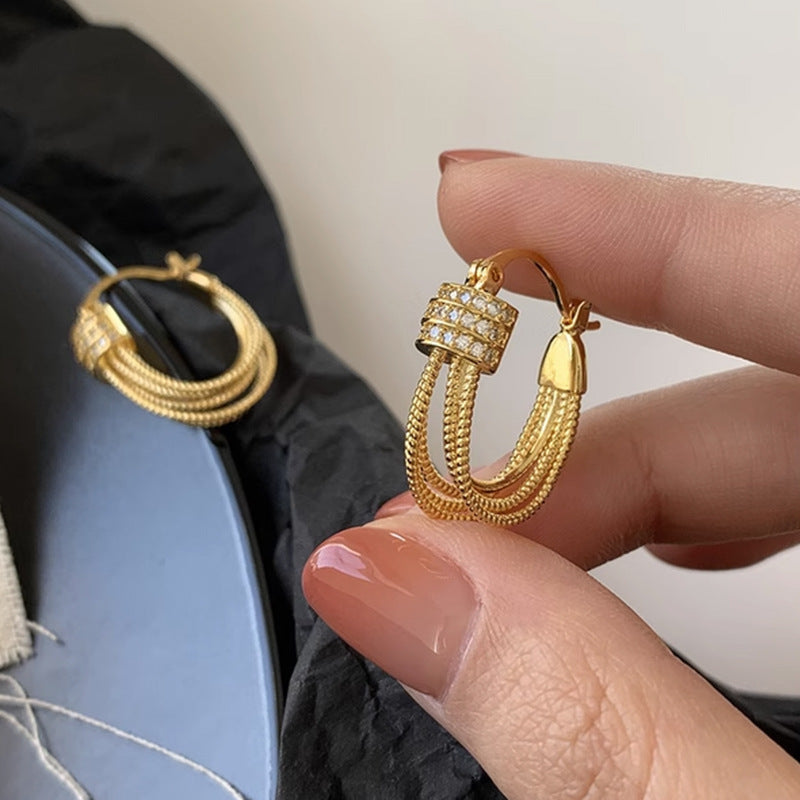 Geometric layered earrings