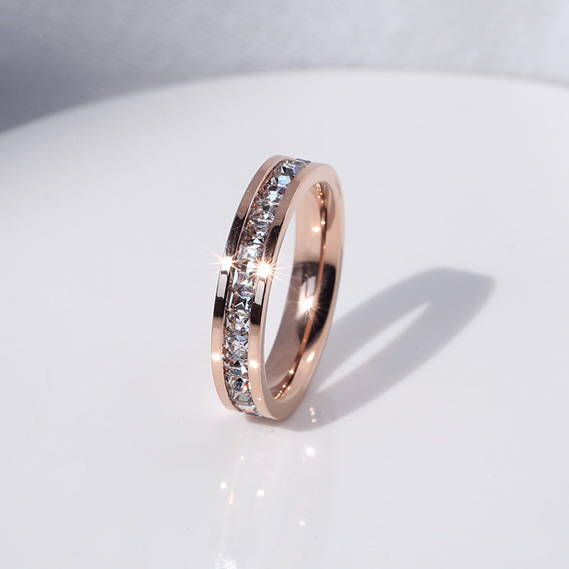 Full diamond ring made of titanium