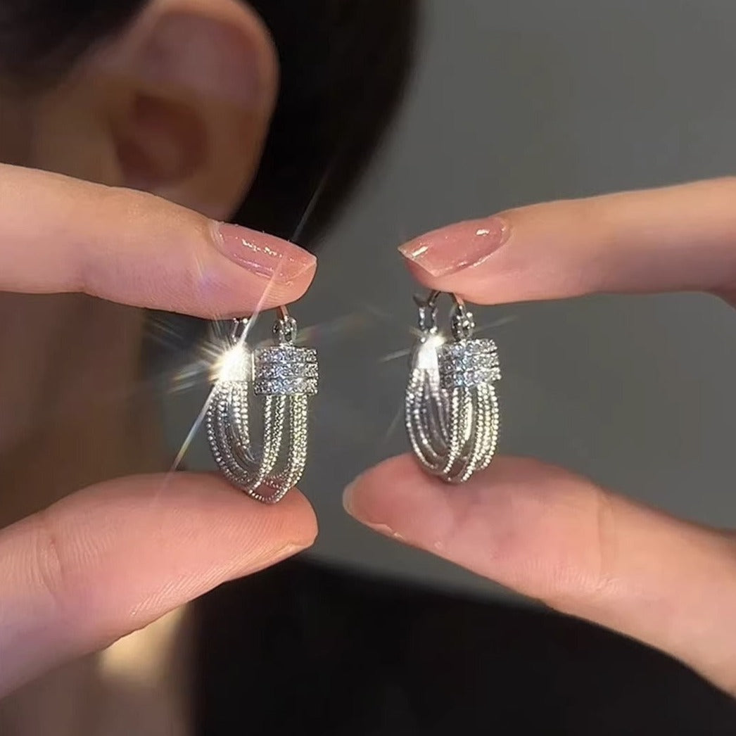 Geometric layered earrings