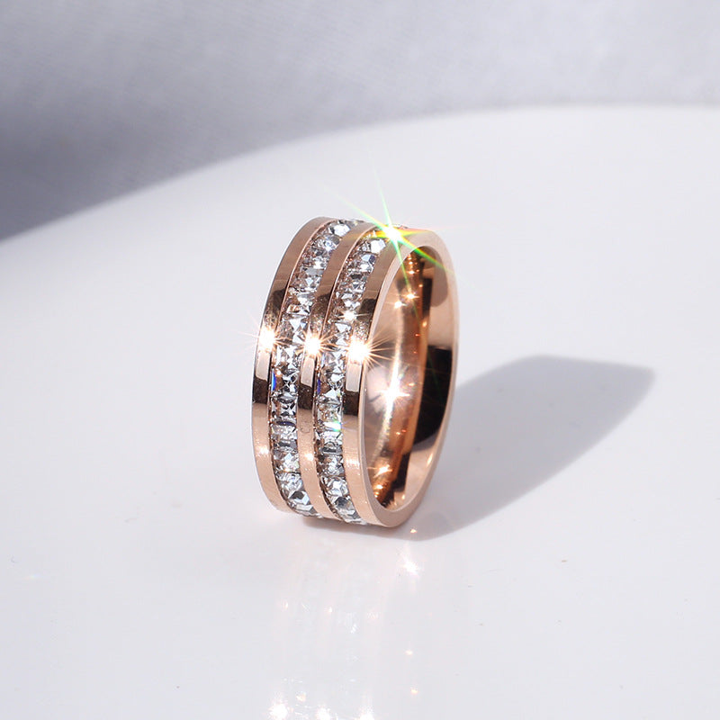 Full diamond ring made of titanium
