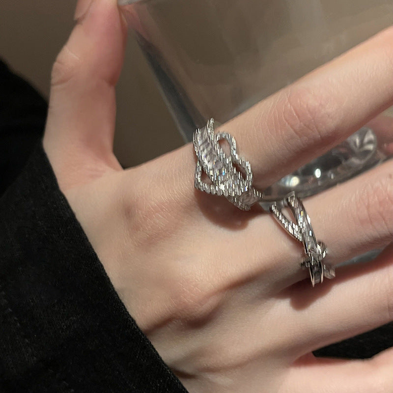 Designer heart zirconia ring