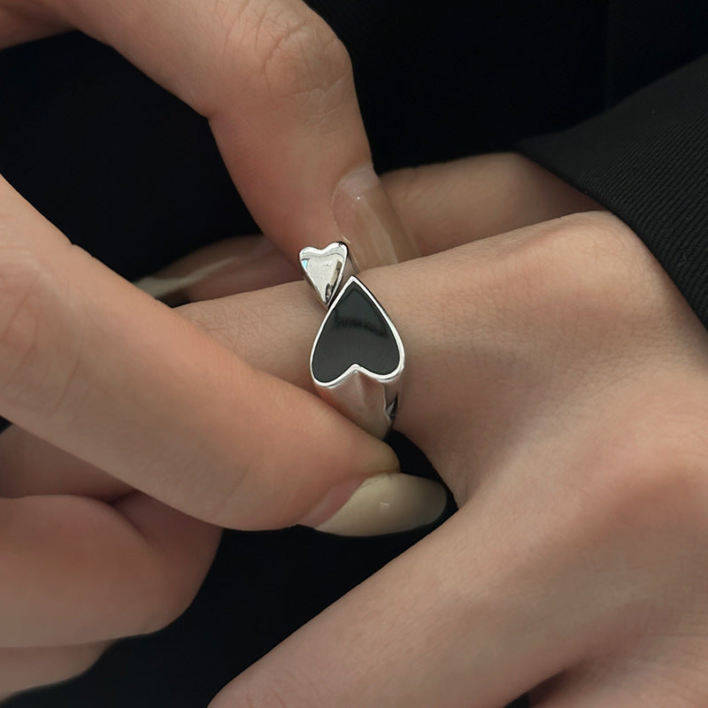Black heart asymmetric ring