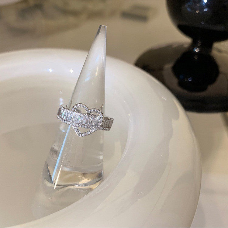 Designer heart zirconia ring
