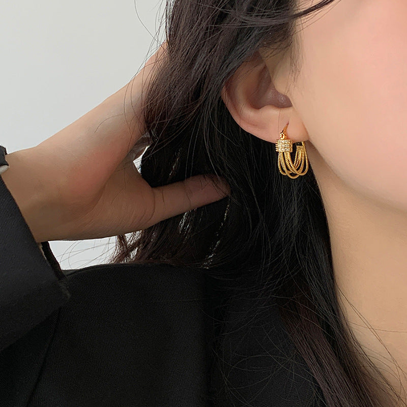 Geometric layered earrings
