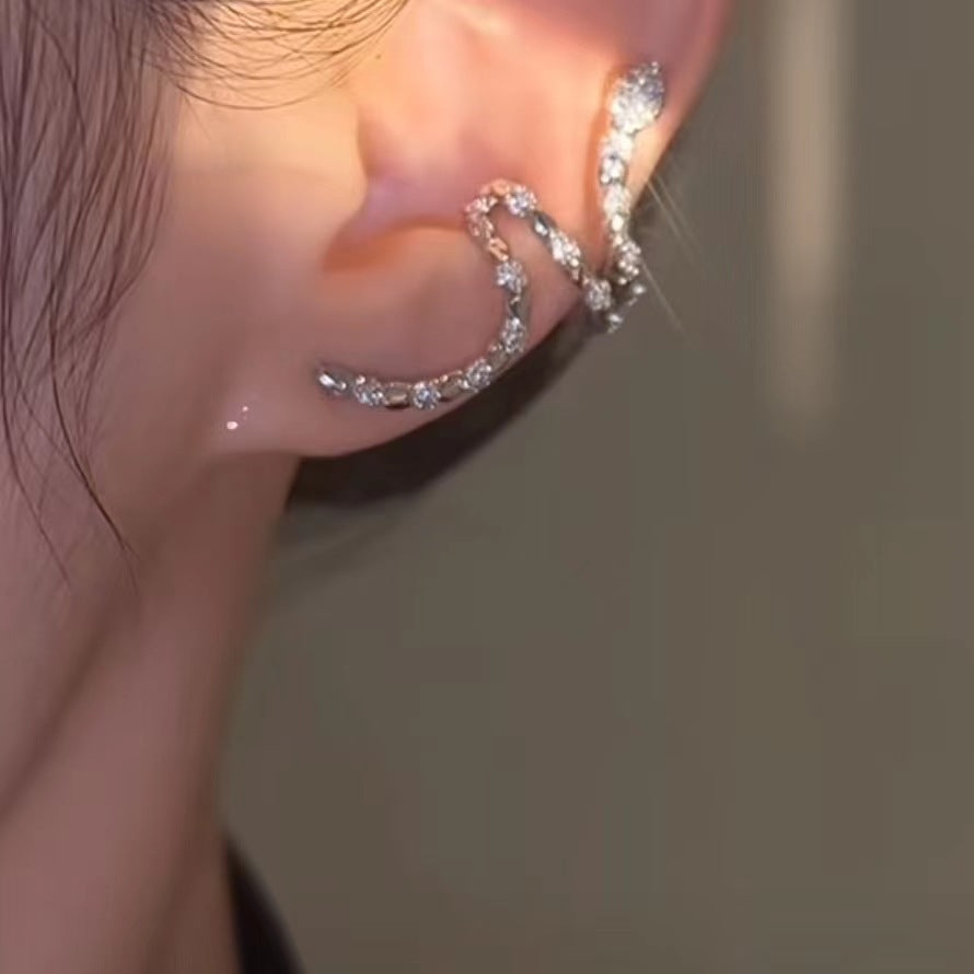 Snake zirconia earrings