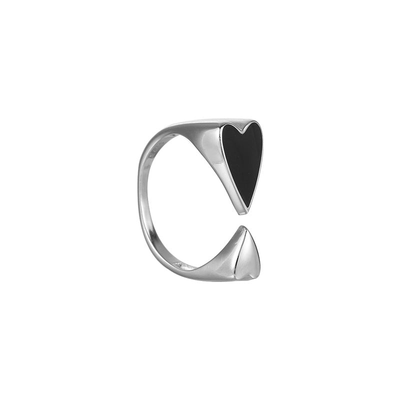 Black heart asymmetric ring