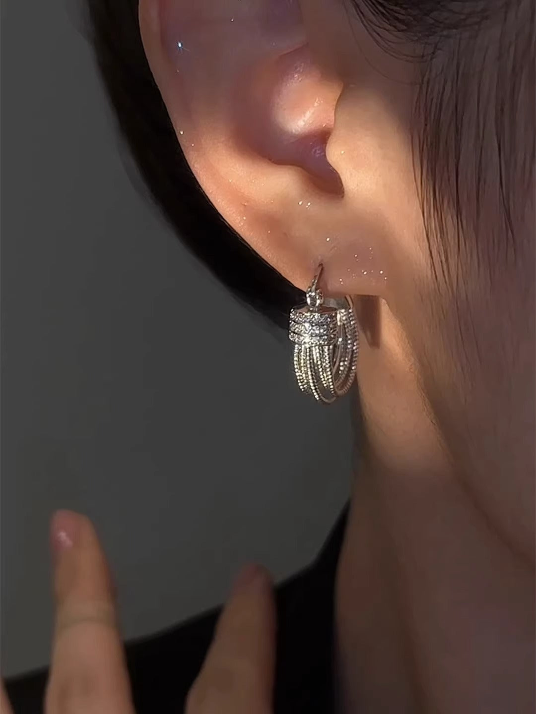 Geometric layered earrings