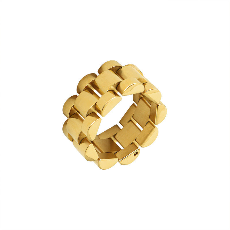 Titanium-steel chain ring