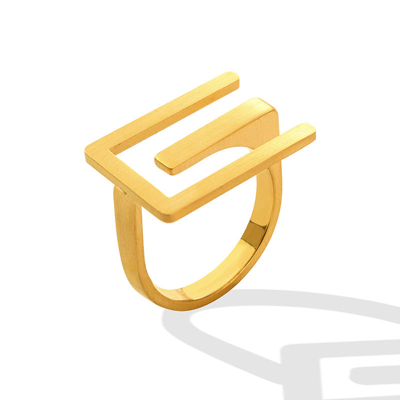 Sterling silver geometric line ring