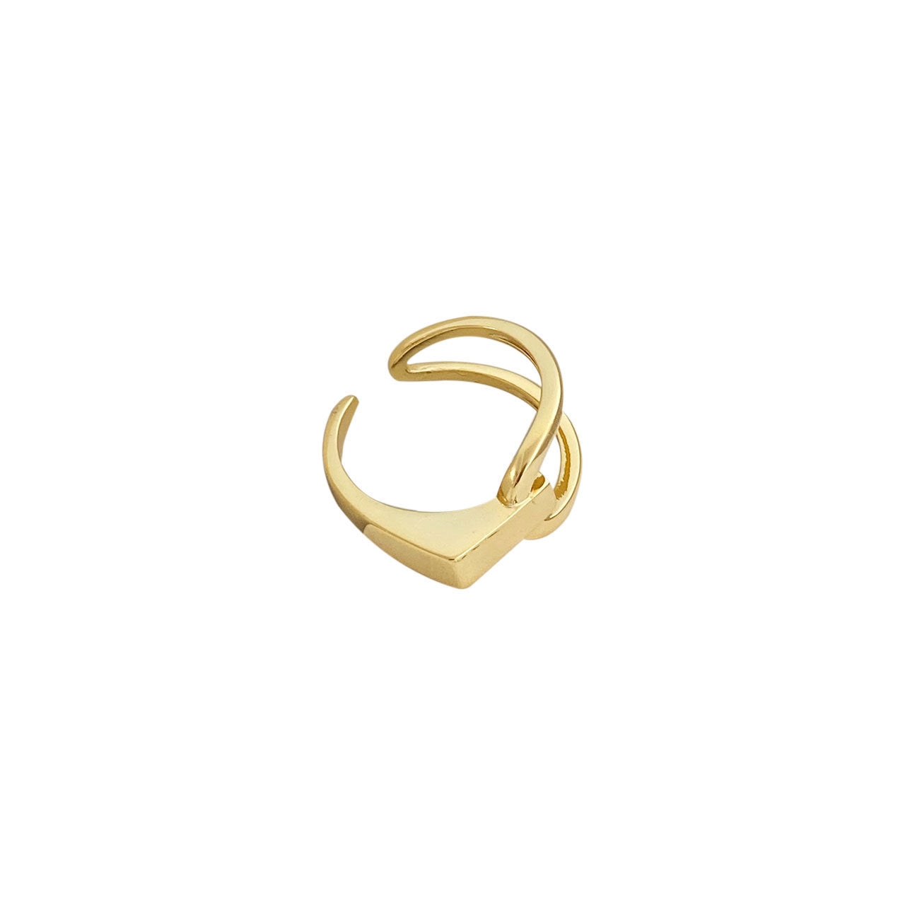 Asymmetrical adjustable ring in sterling silver